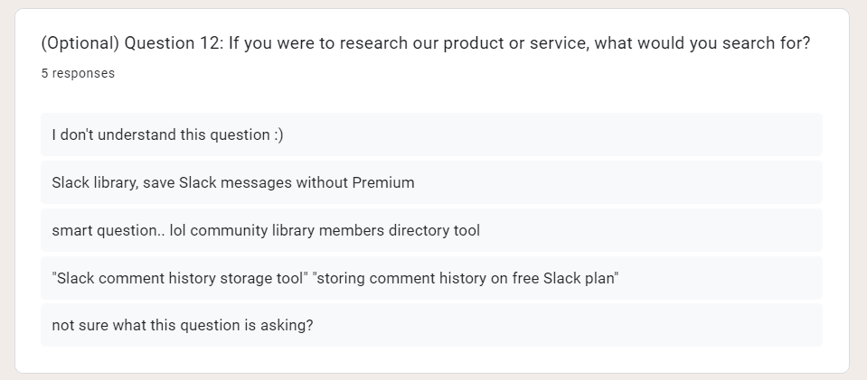 A screenshot of a customer service page with a question about a product.