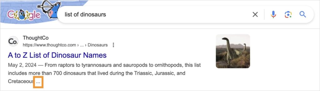 A truncated meta description ends with an ellipsis on the SERP.